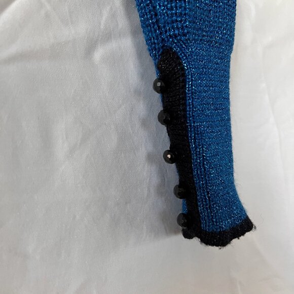 Vintage Blue Metallic Liz Claiborne Pullover Sweater in Size P (Petite) - Picture 7 of 9